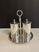 Load image into Gallery viewer, Vintage Silver Plated Salt & Pepper Grinder with Caddy from Aldo Tura, made in Italy