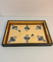 Load image into Gallery viewer, Rectangular Wood Tray with Handles-Butterflies & Flower Pots from Essex Collection