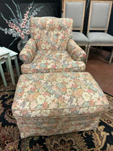 Load image into Gallery viewer, Floral Arm Chair & Ottoman