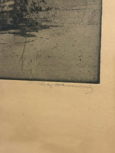 Load image into Gallery viewer, Framed Etching of Vienna Street Scene, signed