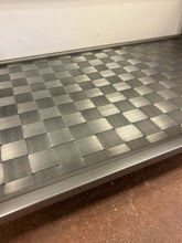 Load image into Gallery viewer, Metal & Glass Top Cocktail Table with Basket Weave Lower Shelf