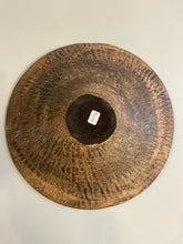 Load image into Gallery viewer, Shallow Pottery Bowl with Orange Glazed Center & Textured Rim