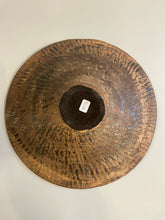 Load image into Gallery viewer, Shallow Pottery Bowl with Orange Glazed Center & Textured Rim