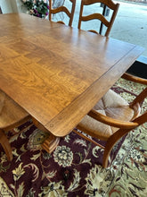 Load image into Gallery viewer, Dining Room Table with Two 18" Leaves, 4 Rush Seat Side Chairs & 2 Arm Chairs from Walter Wabash
