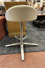 Load image into Gallery viewer, Three Swivel Counter Stools with Metal Base & Foot Rest in Cream Faux Leather Vinyl from Cumberland