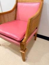 Load image into Gallery viewer, Pair of Vintage MCM Cane and Pink Leather Arm Chairs from Marden Furniture