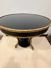 Load image into Gallery viewer, Round Black Occasional Table with Gold Detailing