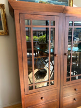 Load image into Gallery viewer, Two Piece Mission Style Glass Front Cabinet from Ethan Allen
