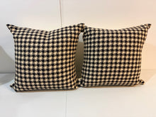 Load image into Gallery viewer, Pair of Black & Cream Gingham Pillows