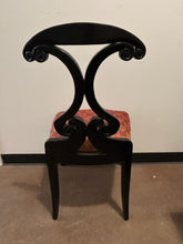 Load image into Gallery viewer, Black Lacquered, Lyre Shaped Splat Back Chair