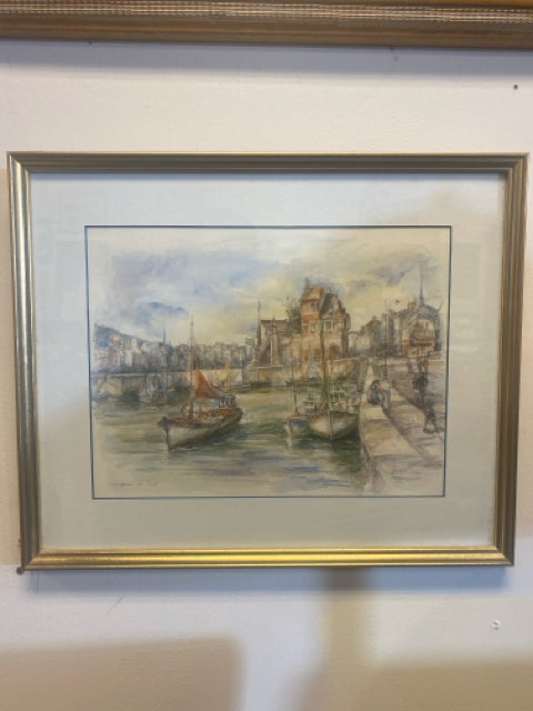 Art Print of Honfleur le Port, signed