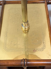 Load image into Gallery viewer, Bamboo & Brass Lamp Table with Magazine Storage on Casters from Frederick Cooper