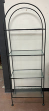 Load image into Gallery viewer, Black Metal Etagere with Glass Shelves