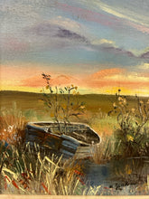 Load image into Gallery viewer, Framed Oil of Landscape Scene with  Rowboat, signed