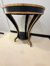 Load image into Gallery viewer, Round Black Occasional Table with Gold Detailing