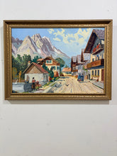 Load image into Gallery viewer, Vintage Original Acrylic of European Alpine Village Scene by J. Bond, signed