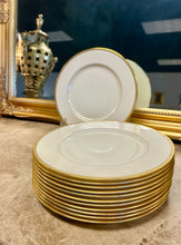 Load image into Gallery viewer, Twelve Vintage Tuxedo Dinner Plates with Gold Encrusted Trim from Lenox