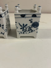 Load image into Gallery viewer, Pair of Petite Blue & White Porcelain Planters from Vienna Woods Fine China