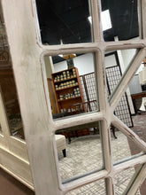 Load image into Gallery viewer, Hand Painted Trellis Mirror in Antiqued Ivory Finish from Pottery Barn