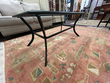 Load image into Gallery viewer, Black Metal Indoor/Outdoor Coffee Table with Frosted Glass