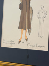 Load image into Gallery viewer, Art Deco "Croquis Elegants" Print, Woman in Brown