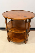 Load image into Gallery viewer, Vintage Three Tier Pine Occasional Table with Distressed Finish from Henredon