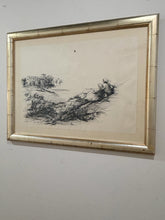 Load image into Gallery viewer, Framed Original Ink Drawing/Etching of Casadonna (Abruzzo, Italy), signed