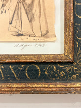 Load image into Gallery viewer, Framed Vintage Disegno (Etching) of Crucifixion Scene, signed (1943)