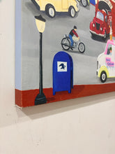 Load image into Gallery viewer, Colorful Canvas Art Print of Vehicles from Pottery Barn Kids