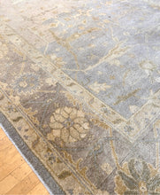 Load image into Gallery viewer, Grey and Beige Oushak Style Wool Blend Area Rug