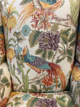 Load image into Gallery viewer, Upholstered Wing Chair and Skirted Ottoman