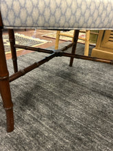 Load image into Gallery viewer, Vintage Bamboo-Style Armchair with Upholstered Seat and Tassled Pillow