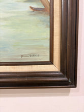 Load image into Gallery viewer, Vintage Original Acrylic of the Eiffel Tower along the River Seine, signed