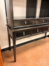Load image into Gallery viewer, Two Piece Black Ming Display Cabinet from Ethan Allen