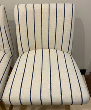 Load image into Gallery viewer, Pair of Blue & White Striped Swivel Counter Stools from Lue Bona