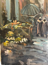 Load image into Gallery viewer, Vertical Vintage Oil of European Village Scene II