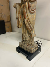 Load image into Gallery viewer, Chinese Gold Gilt Figural Lamp with Carved Finial
