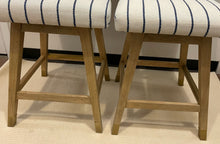 Load image into Gallery viewer, Pair of Blue & White Striped Swivel Counter Stools from Lue Bona