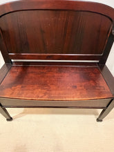 Load image into Gallery viewer, Vintage Wood Bench with Seat Storage