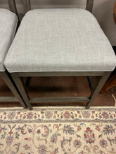 Load image into Gallery viewer, Pair of "Samson Counter Stools" in Greylan Maple with "Dove" Upholstery from Bassett Furniture