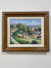 Load image into Gallery viewer, Framed Oil Painting of Path Leading to Village, signed