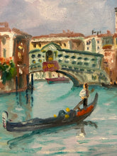 Load image into Gallery viewer, Original Oil Painting of Venetian Canal Scene, signed