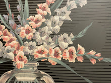 Load image into Gallery viewer, Large Vintage MCM Embellished Print "Flowers in Vase"