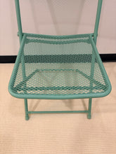 Load image into Gallery viewer, Seafoam Green Bistro Table and Chairs-Folds Closed
