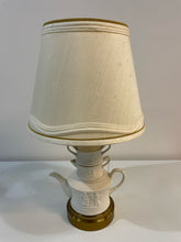 Load image into Gallery viewer, MCM Porcelain Teapot Set Lamp on Brass Base