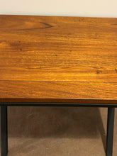 Load image into Gallery viewer, Plank Top End Table with Black Iron Base