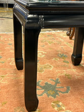 Load image into Gallery viewer, Black Lacquered Rosewood Ming Style Beveled Glass Top Accent Table