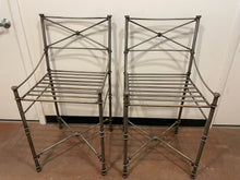 Load image into Gallery viewer, Vintage Medici Pewter Wrought Iron Counter Stools from Pier One