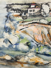Load image into Gallery viewer, Framed Original Watercolor "Castel di Sangro" (in the Province of L'Aquila in Abruzzo, Italy) by C. Savastano, signed