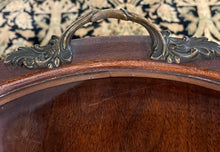 Load image into Gallery viewer, Vintage Occasional Table with Removable Glass Tray Top with Brass Handles